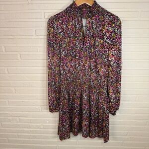 Steve Madden Pink Floral Smocked Choker Neck Party Dress, Women’s Size Medium